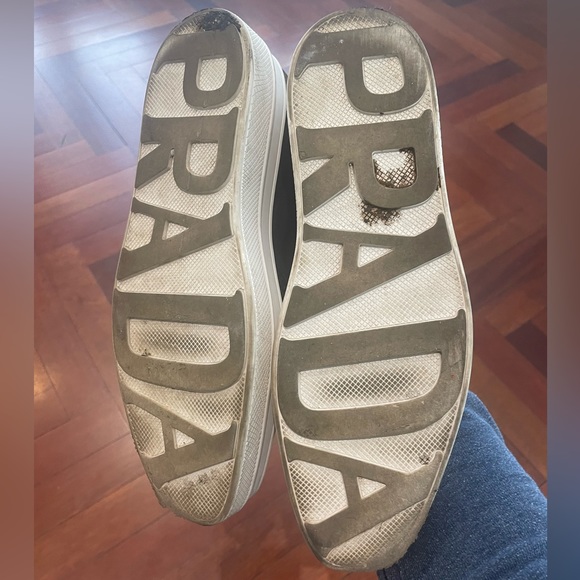 Prada Women's Black Leather Platform Brogues with Wingtip - Picture 6 of 6